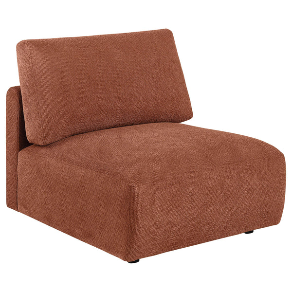 Elysia Coral Chenille Upholstered Modular Armless Chair