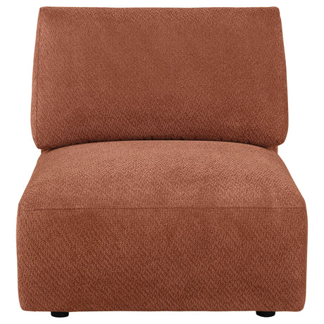 Elysia Coral Chenille Upholstered Modular Armless Chair from Coaster - Luna Furniture