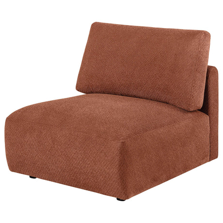 Elysia Coral Chenille Upholstered Modular Armless Chair from Coaster - Luna Furniture