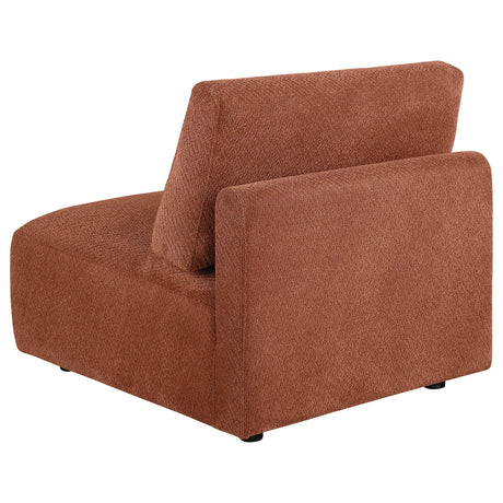 Elysia Coral Chenille Upholstered Modular Armless Chair from Coaster - Luna Furniture
