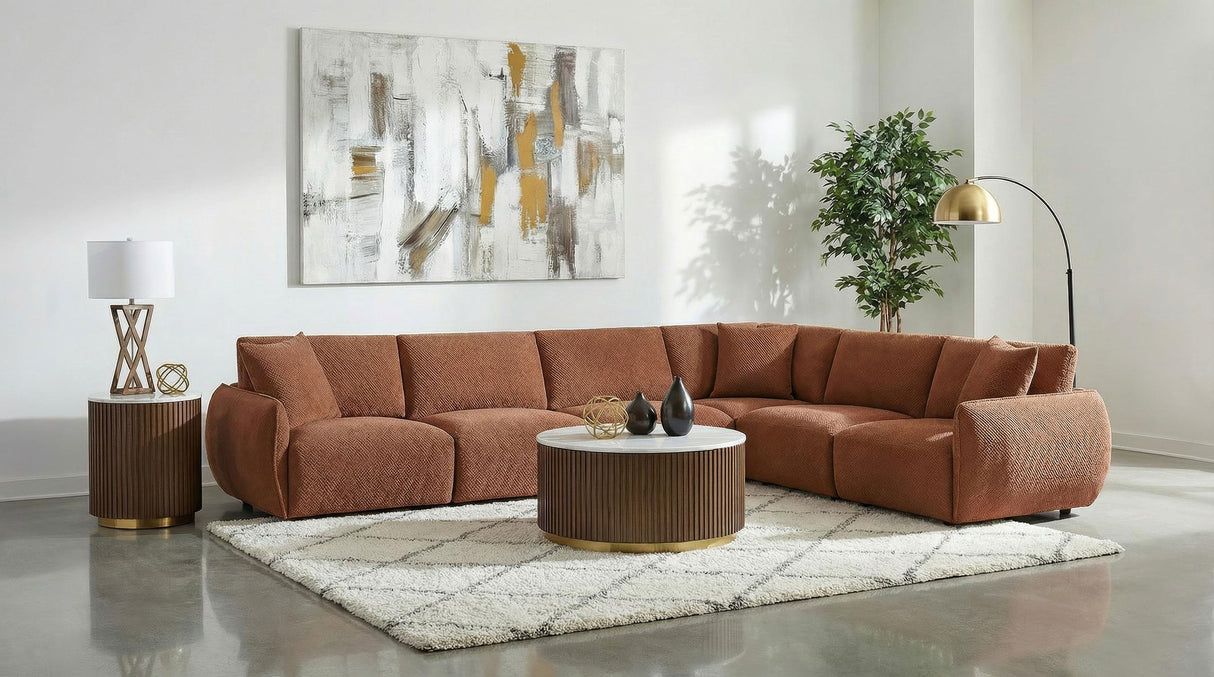 Elysia Coral Chenille Upholstered Modular Corner Chair from Coaster - Luna Furniture