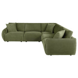 Elysia Green 5-piece Chenille Upholstered Modular Sectional Sofa from Coaster - Luna Furniture
