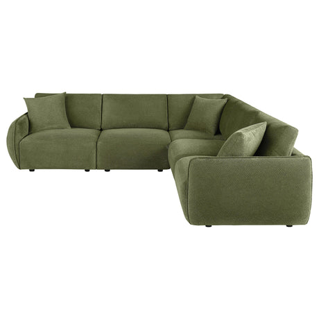 Elysia Green 5-piece Chenille Upholstered Modular Sectional Sofa from Coaster - Luna Furniture