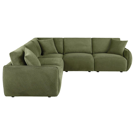 Elysia Green 5-piece Chenille Upholstered Modular Sectional Sofa from Coaster - Luna Furniture