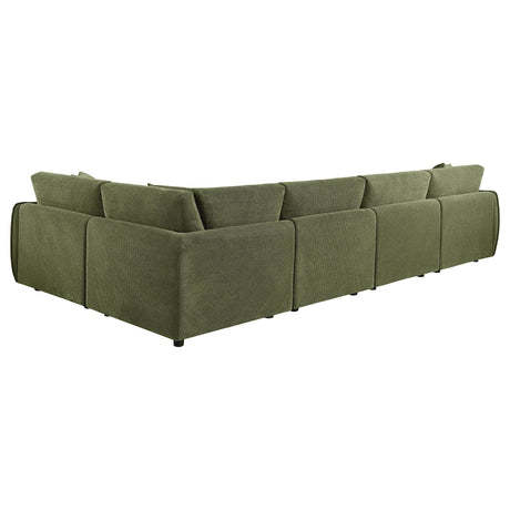 Elysia Green 5-piece Chenille Upholstered Modular Sectional Sofa from Coaster - Luna Furniture