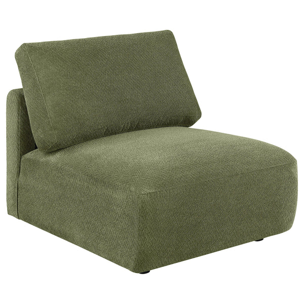 Elysia Green Chenille Upholstered Modular Armless Chair