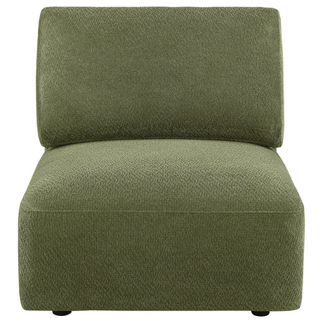 Elysia Green Chenille Upholstered Modular Armless Chair from Coaster - Luna Furniture