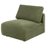 Elysia Green Chenille Upholstered Modular Armless Chair from Coaster - Luna Furniture
