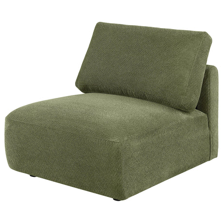 Elysia Green Chenille Upholstered Modular Armless Chair from Coaster - Luna Furniture