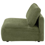 Elysia Green Chenille Upholstered Modular Armless Chair from Coaster - Luna Furniture