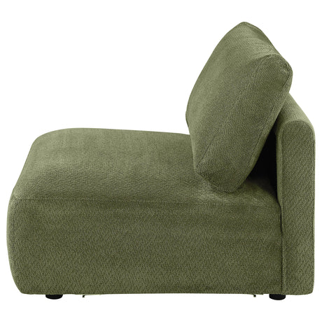 Elysia Green Chenille Upholstered Modular Armless Chair from Coaster - Luna Furniture