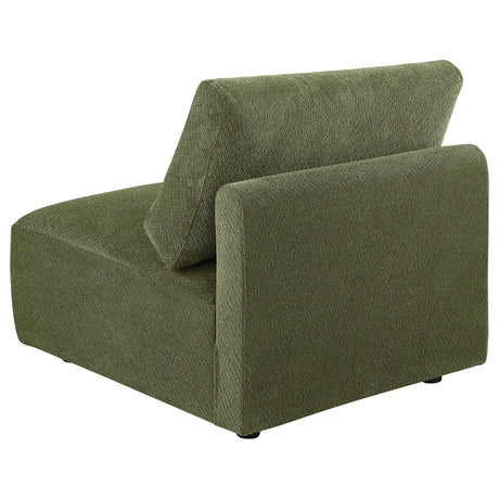 Elysia Green Chenille Upholstered Modular Armless Chair from Coaster - Luna Furniture