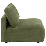 Elysia Green Chenille Upholstered Modular Armless Chair from Coaster - Luna Furniture