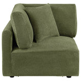 Elysia Green Chenille Upholstered Modular Corner Chair from Coaster - Luna Furniture
