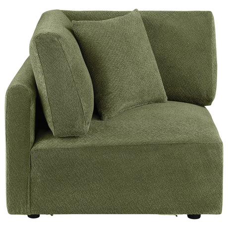 Elysia Green Chenille Upholstered Modular Corner Chair from Coaster - Luna Furniture