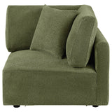 Elysia Green Chenille Upholstered Modular Corner Chair from Coaster - Luna Furniture