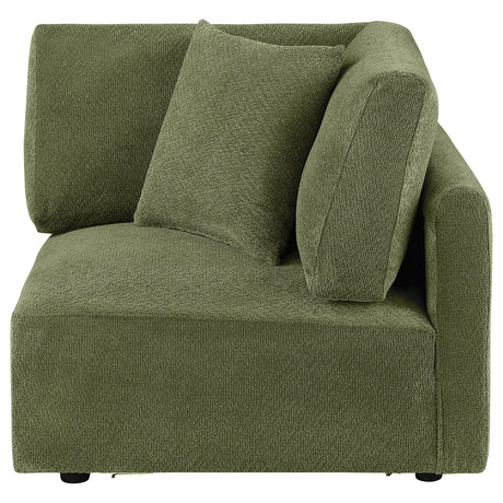 Elysia Green Chenille Upholstered Modular Corner Chair from Coaster - Luna Furniture