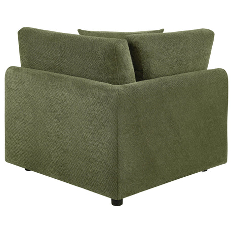 Elysia Green Chenille Upholstered Modular Corner Chair from Coaster - Luna Furniture