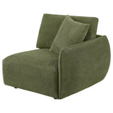 Elysia Green Chenille Upholstered Modular RAF Chair from Coaster - Luna Furniture