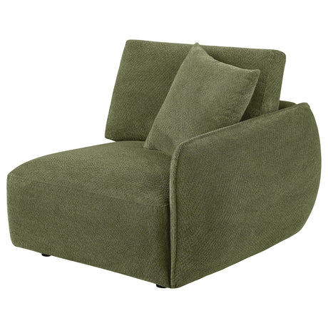 Elysia Green Chenille Upholstered Modular RAF Chair from Coaster - Luna Furniture