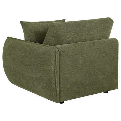 Elysia Green Chenille Upholstered Modular RAF Chair from Coaster - Luna Furniture