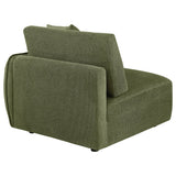 Elysia Green Chenille Upholstered Modular RAF Chair from Coaster - Luna Furniture