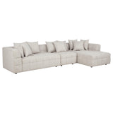 Amara Ivory 3-Piece Upholstered Sectional Sofa from Coaster - Luna Furniture