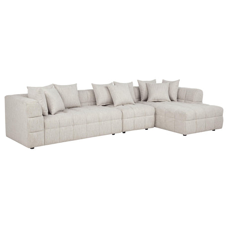 Amara Ivory 3-Piece Upholstered Sectional Sofa from Coaster - Luna Furniture