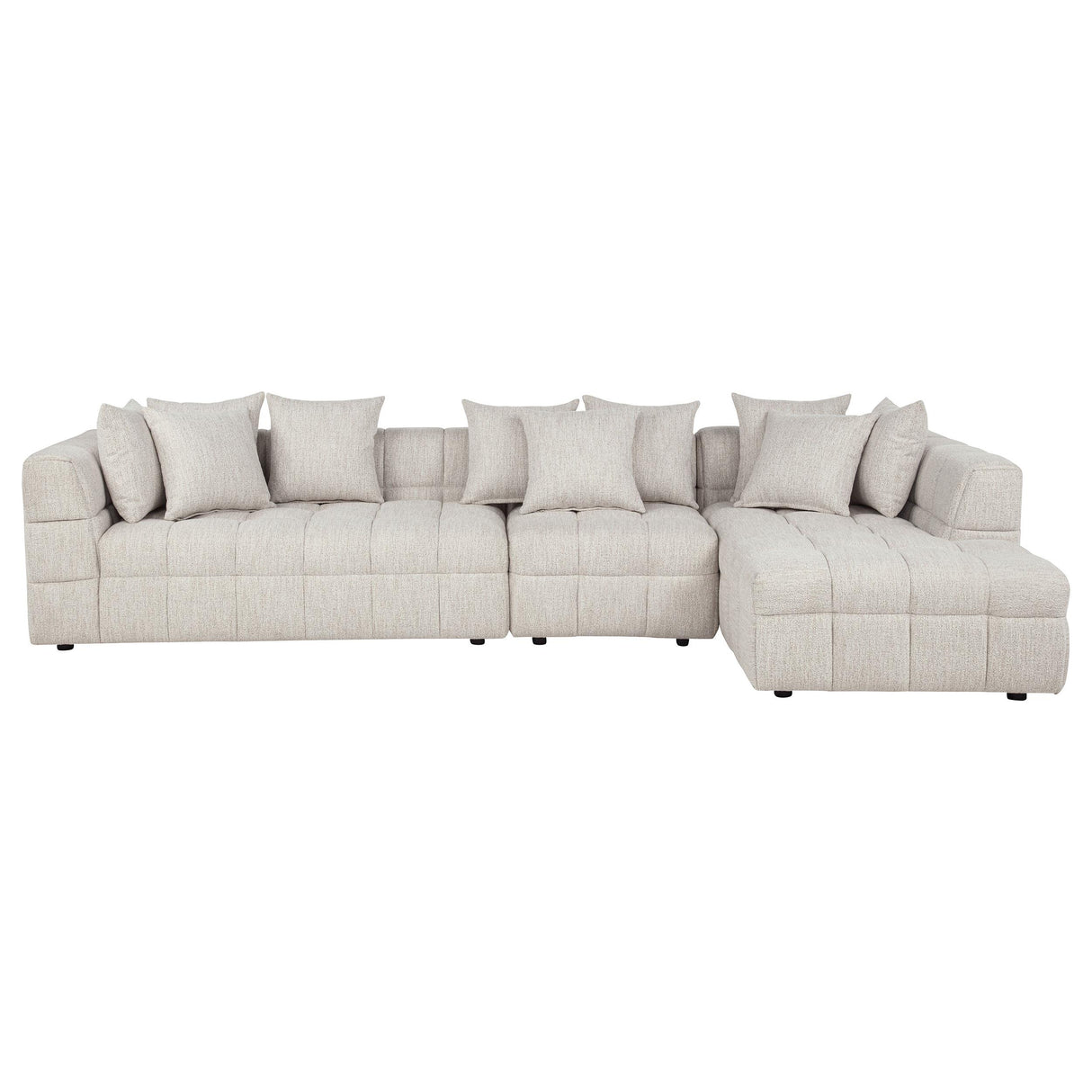 Amara Ivory 3-Piece Upholstered Sectional Sofa from Coaster - Luna Furniture