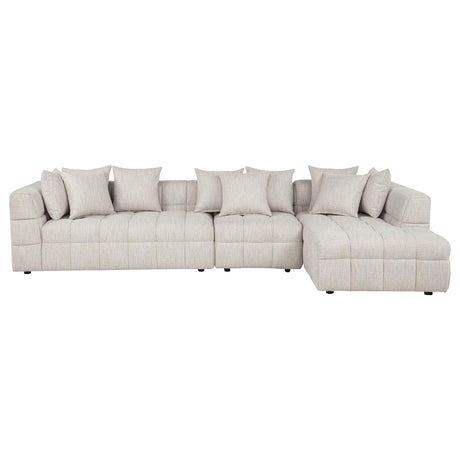 Amara Ivory 3-Piece Upholstered Sectional Sofa from Coaster - Luna Furniture