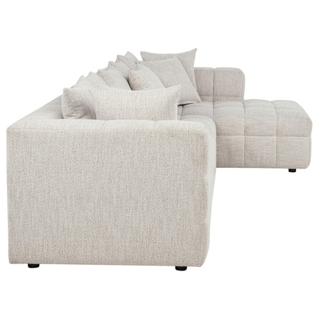 Amara Ivory 3-Piece Upholstered Sectional Sofa from Coaster - Luna Furniture
