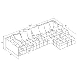 Amara Ivory 3-Piece Upholstered Sectional Sofa from Coaster - Luna Furniture