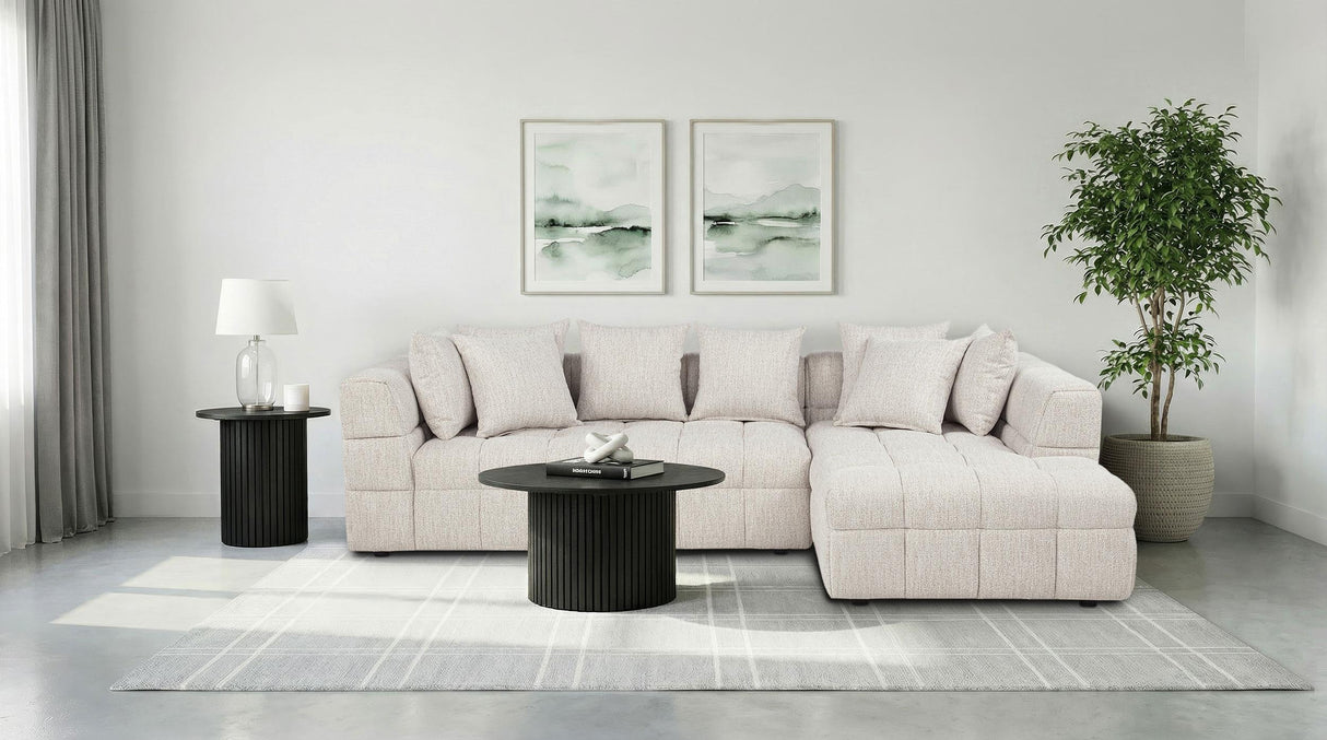 Amara Ivory 2-Piece Upholstered Sectional Sofa from Coaster - Luna Furniture