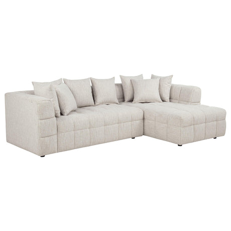 Amara Ivory 2-Piece Upholstered Sectional Sofa from Coaster - Luna Furniture