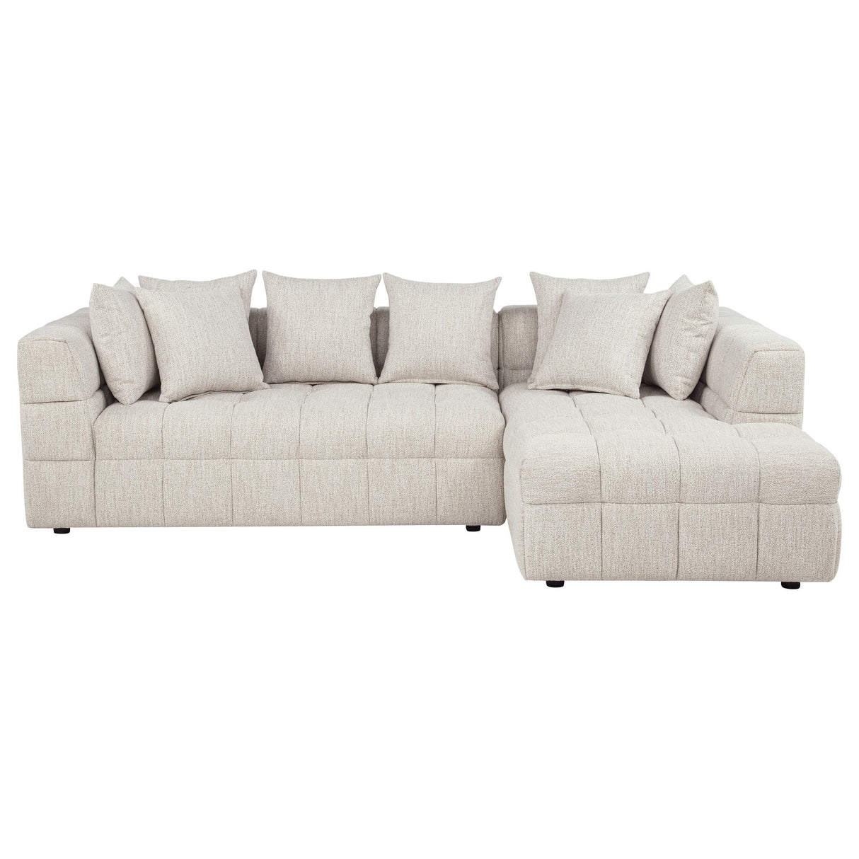 Amara Ivory 2-Piece Upholstered Sectional Sofa from Coaster - Luna Furniture