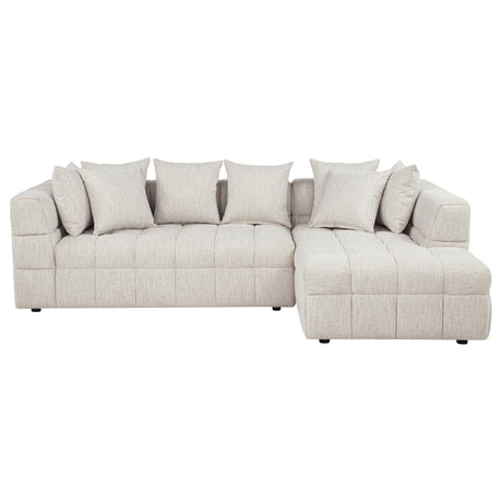 Amara Ivory 2-Piece Upholstered Sectional Sofa from Coaster - Luna Furniture