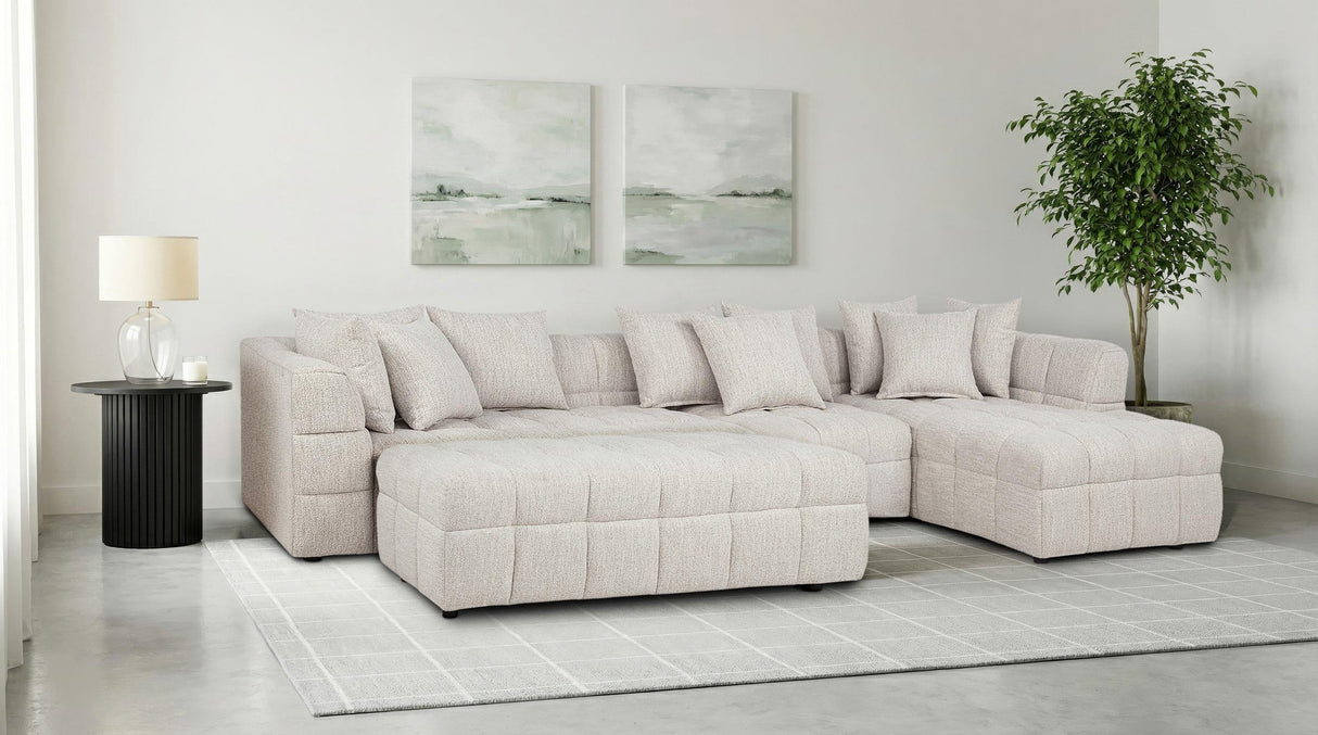 Amara Ivory 4-Piece Upholstered Sectional Sofa from Coaster - Luna Furniture