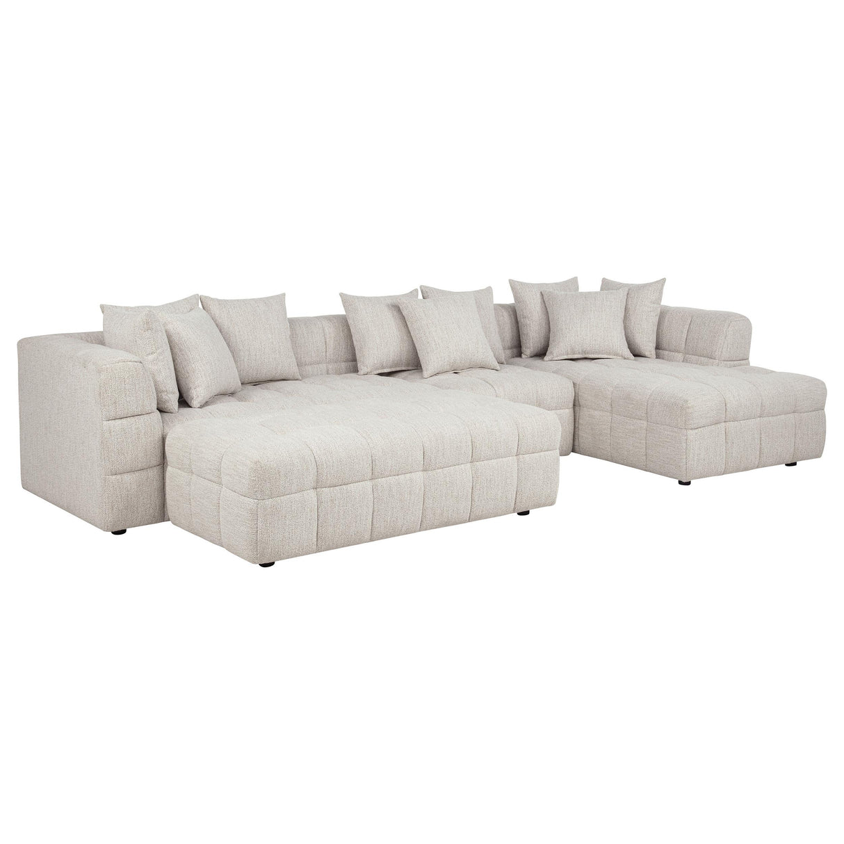 Amara Ivory 4-Piece Upholstered Sectional Sofa from Coaster - Luna Furniture