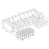 Amara Ivory 4-Piece Upholstered Sectional Sofa from Coaster - Luna Furniture