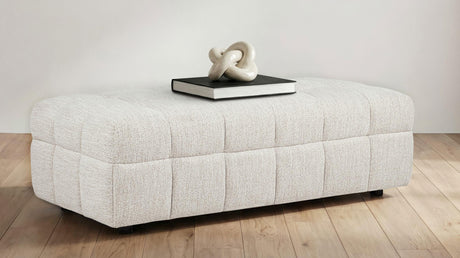 Amara Ivory Upholstered Ottoman from Coaster - Luna Furniture