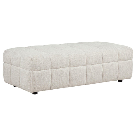 Amara Ivory Upholstered Ottoman from Coaster - Luna Furniture