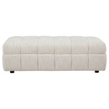Amara Ivory Upholstered Ottoman from Coaster - Luna Furniture