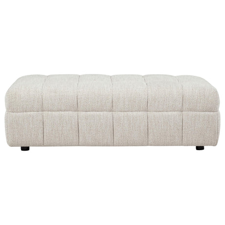 Amara Ivory Upholstered Ottoman from Coaster - Luna Furniture