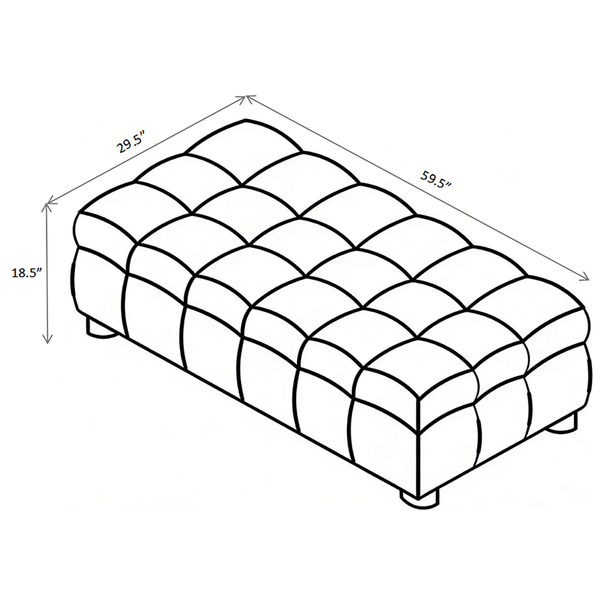 Amara Ivory Upholstered Ottoman from Coaster - Luna Furniture