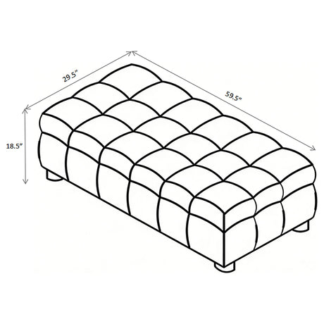 Amara Ivory Upholstered Ottoman from Coaster - Luna Furniture