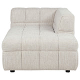 Amara Ivory Upholstered RAF Chaise from Coaster - Luna Furniture