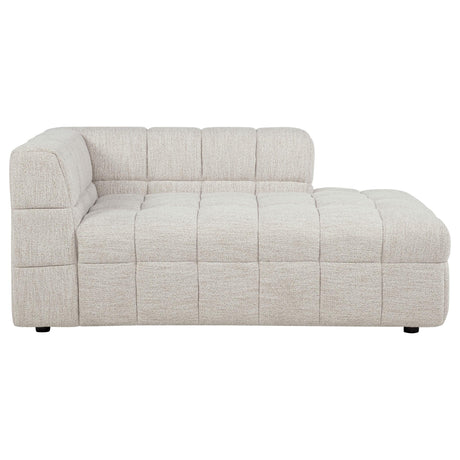 Amara Ivory Upholstered RAF Chaise from Coaster - Luna Furniture