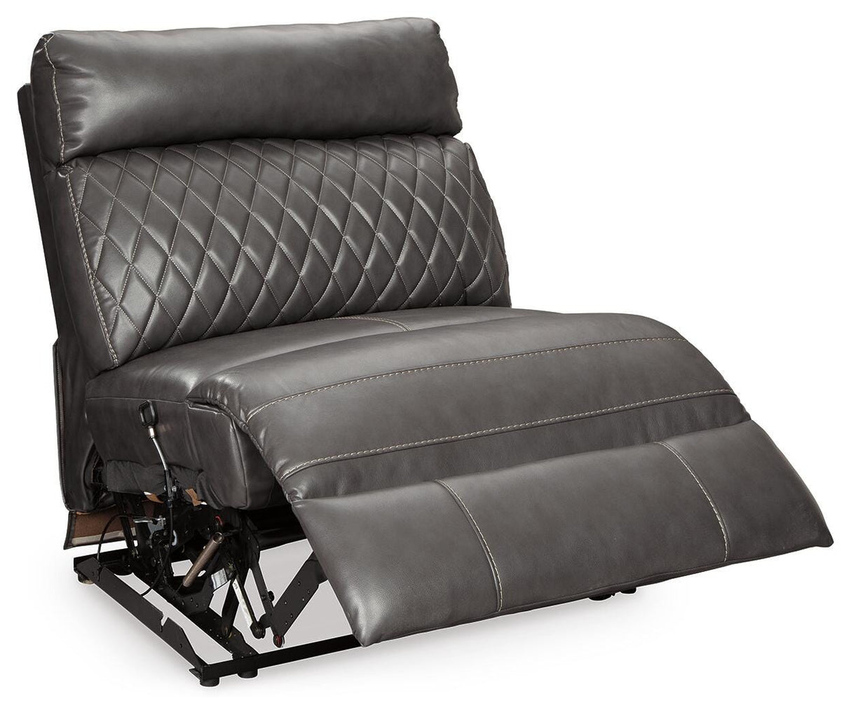 Samperstone Gray Armless Recliner from Ashley - Luna Furniture