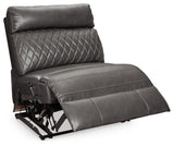 Samperstone Gray Armless Recliner from Ashley - Luna Furniture