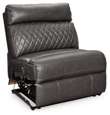 Samperstone Gray Armless Recliner from Ashley - Luna Furniture